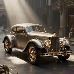 Steampunk car, 8K, from a distance, trending on artstation, Rendered in Cinema4D, 8K 3D, CGSociety, ZBrush, volumetric light, lightrays, smoke, cinematic, atmospheric, octane render, insanely detailed and intricate, hypermaximalist, elegant, ornate, luxury, elite, by James Jean, by Brian Froud, hyper realistic, super detailed, Flickr, filmic, CryEngine, Tri-X 400 TX, by jules verne