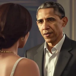 Obama fight against a woman, game, screenshot , GTA5