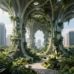 biophilic design, utopian architecture, futurist, urban green