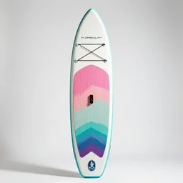 pastel paddleboard, professional product shot, isolated on a pure white background, centered, entire object in frame, sharp focus, soft studio lighting