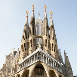 A building that is a mix of La Sagrada Familia and The Empire State building, by Antoni Gaudi, CG Society