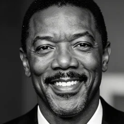 photo of Samuel L Jackson as GigaChad, Black and White, Close-Up, Ridiculously Handsome, Smiling, Serious, Award Winning Photo, HD