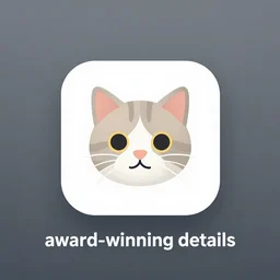 “ very intricate app icon for a cat dating app, award - winning details ”