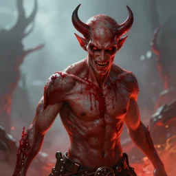 devil in the blood, shallow depth of field, highly detailed, digital painting, trending artstation, concept art, illustration, cinematic lighting, vibrant colors, photorealism, epic, octane render