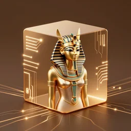 symmetry!! egyptian goddess of technology, solid cube of light, hard edges, product render retro - futuristic poster scifi, lasers and neon circuits, brown skin beautiful egyptian goddess, intricate, elegant, highly detailed, digital painting, artstation, concept art, smooth, sharp focus, illustration, dreamlike, art by artgerm