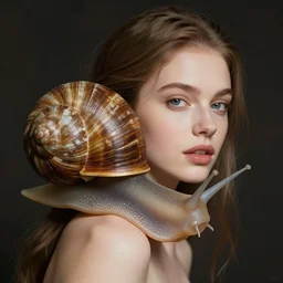 snail woman realistic