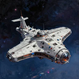 lone industrial!!! spaceship!!, deepspace exploration!!!, only sky and space, ridley scott universe, floating in space, the final frontier, illustrative!!, ian mcque, apparent brush strokes, hyperdetailed, sketch, cinematic lighting, 4k, wide angle, trending on artstation, beksinski, by gustav doré, ((neon colors))