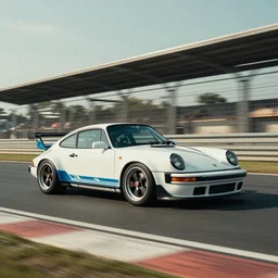 a porsche 9 1 1 gt in rocket bunny edition, race track background, long shutter speed, retro style, modern car design, 8 k resolution, hasselblad photo