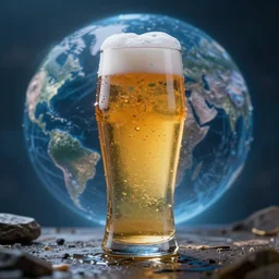 the picture of the coldest beer in the world , trending on art station , epic , epic light
