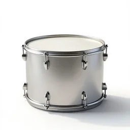 minimalist steel drum, stylized 3d render, isolated on a pure white background, centered, entire object in frame, sharp focus, soft studio lighting