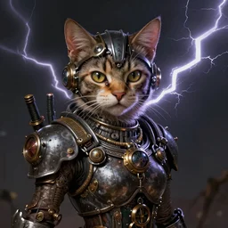 a portrait of a steampunk half cat cinematic lightning, d & d, fantasy, highly detailed, digital painting, sharp focus, illustration, art by artgerm and greg rutkowski and magali villeneuve