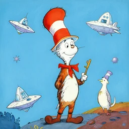 naboo in the style of dr. seuss, starships, painting by brothers hildebrandt