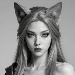 picture of paladin catgirl, dnd, high fantasy, highly detailed, detailed face, grayscale, black and white manga illustration, by artgerm, greg rutkowski, alphonse mucha