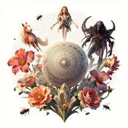 the platonic ideal of flowers, rotting, insects and praying of cletus kasady carnage davinci dementor wild hunt chtulu mandelbulb mandala ponyo bioshock the witcher, d & d, fantasy, ego death, decay, dmt, psilocybin, concept art by randy vargas and greg rutkowski and ruan jia and alphonse mucha