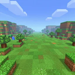 beautiful view of a monster-ridden landscape, set in the terraria universe. terraria, lanscape, concept art, beautiful, fantasy