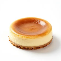 amber cheesecake, studio product photography, isolated on a pure white background, centered, entire object in frame, sharp focus, soft studio lighting