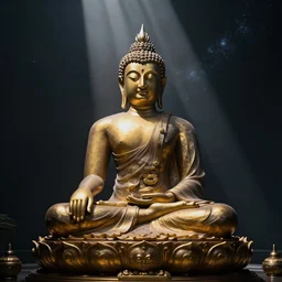 buddha meditating in space