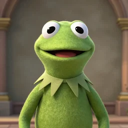 Videogame render of Kermit inside Path of exile screenshot, symmetry accurate features