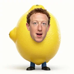 anthropomorphic lemon Mark Zuckerberg, a lemon is the CEO of Meta