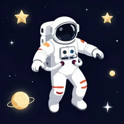 an astronaut floating in space, svg