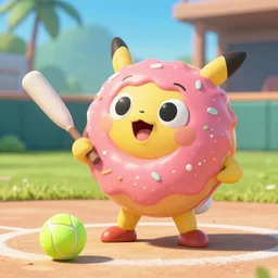 The Doenut from Viva Piñata playing softball