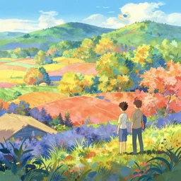 colorful landscape, artstation, style of jesper ejsing, by rhads, makoto shinkai and lois van baarle, ilya kuvshinov, rossdraws