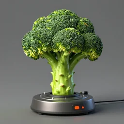 an electric broccoli time machine, highly detailed, digital painting, award winning art