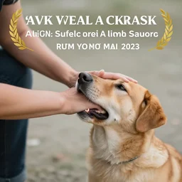 a woman with large hands slapping a dog, photorealistic, award winning photo