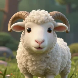 very beautiful portrait of an extremely cute and adorable sheep, smooth, perfect face, fantasy, character design by mark ryden and pixar and hayao miyazaki, sharp focus, concept art, intricate detail, cinematic lighting, hyperrealistic, 5 0 mm, diorama macro photography, 8 k, nature background