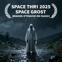 spaceghost standing in the rain