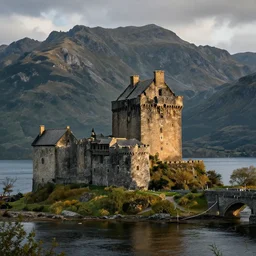 towerhouse castle in mountains beside lake , Game of Thrones, volumetric lighting, fantasy artwork, very beautiful scenery, very realistic painting effect, hd, hdr, cinematic 4k wallpaper, 8k, ultra detailed, high resolution, artstation