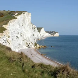 the cliff faces of west bay, dorset, scene from broadchurch (2013), beautiful digital art