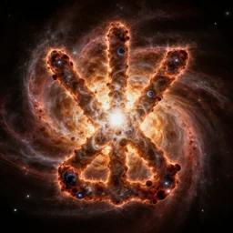 a supernova explosion in the shape of a peace sign, space photography, high quality, 8 k,