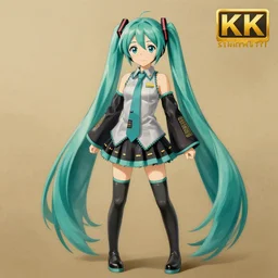 A portrait of Hatsune Miku, painted by Studio Ghibli, 4k, traditional art, trending on deviantart, highly detailed, full body shot, wide depth of field, professional lighting, airbrush