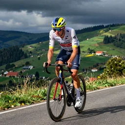 jonas vingegaard on his bike in tour de france art by matisse.