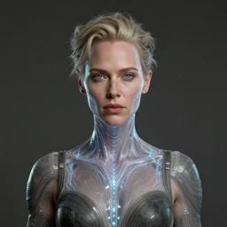 front shot of a charlize theron as cyberpunk, hyperdimensional, bioluminescent ethereal, ((intricate)), elegant, highly detailed, centered, (((artstation, concept art, smooth, sharp focus, artgerm, Tomasz Alen Kopera, Peter Mohrbacher, donato giancola, Joseph Christian Leyendecker, WLOP, Boris Vallejo))), mugshot!!!!!, ugly!!!!!!, octane render, nvidia raytracing demo, grainy, muted