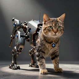 Sci-fi industrial mech robot cat by boston dynamics