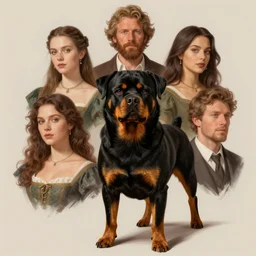 portrait of noble rottweiler. digital art by jeff easley, anna dittmann, jeremy mann, intricately detailed, in the style of romanticism, artstation