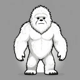 portrait of bigfoot, simple monochromatic illustration