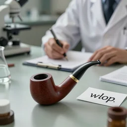 scientific photos of a smoking pipe on a table researcher notes tags digital painting trending on artstation by wlop octane render