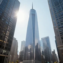 futuristic new york. daylight. sunlight. lens flare. light fixtures. 8 k. detailed. photorealism. artstation. 2 5 mm f / 1. 7 asph lens. ultra realistic