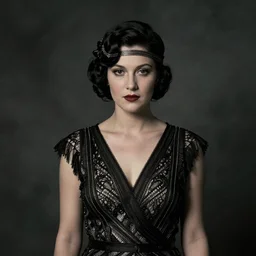 a portrait photo of a 1 9 2 0 s woman in a flapper dress, highly detailed, dark, atmospheric, lovecraft