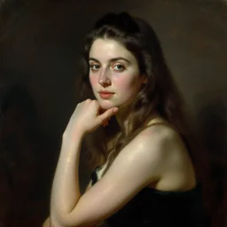lea seydoux painted by paul rubens, aristocratic pose, high contrast, painting, portrait
