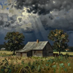 christina's world by andrew wyeth, painting, extremely detailed,
