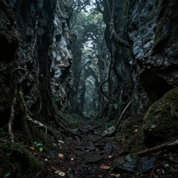 photo of a creepy natural landscape
