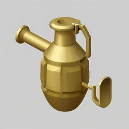 heavy brass grenade launcher | | stylized weapon icons, 3 d, isometric, by greg rutkowsky, trending on artstation