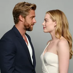 still of african ryan gosling and japanese margot robbie