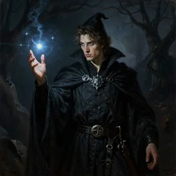 portrait attractive young male warlock, midnight, spell casting, painting by bastien lecouffe deharme, vladimir volegov, j. c. leyendecker, tom of finland and rembrandt, trending on artstation