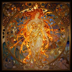 ocean of canvas catching fire, emotional, intricate, ornate, art nouveau, inspired by reylia slaby, peter gric, volumetric lighting, lexie liu