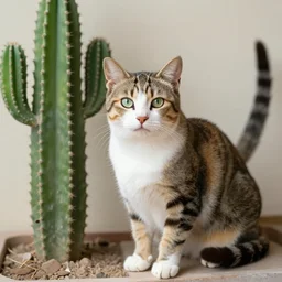 a cactus - cat - hybrid, animal photography